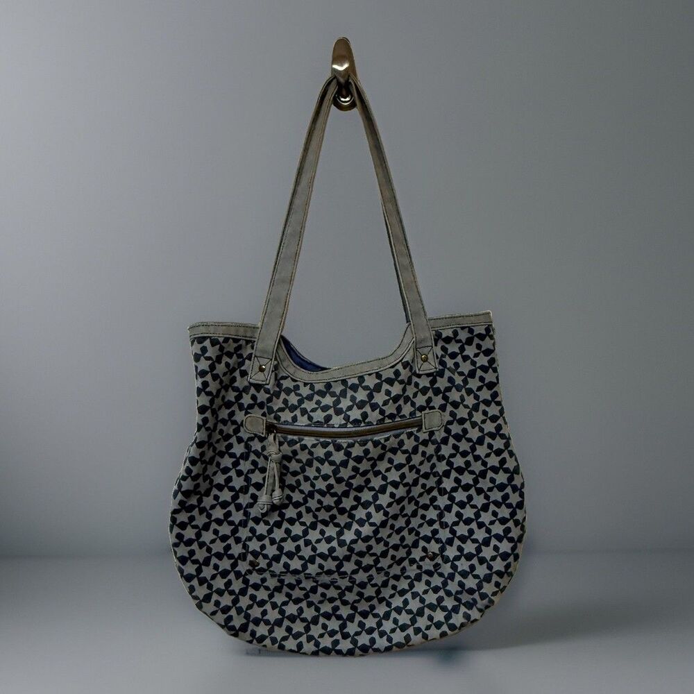 Vtg L.e.i  Denim Blue Jean Shoulder Hobo Bag Adjustable Y2K Stars Celestial Boho